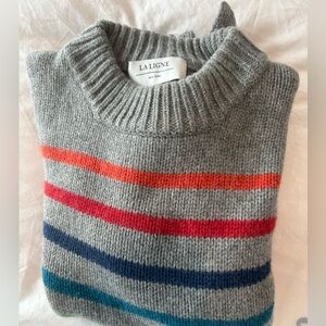 La Ligne Striped Wool and Cashmere Sweater, Small